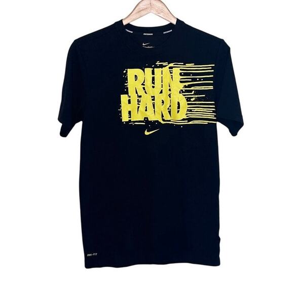 Nike black "RUN HARD" DRI-FIT men's t-shirt black size small - Picture 5 of 5